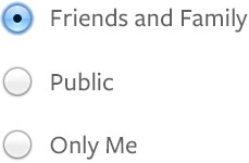 Privacy settings on a memorial website