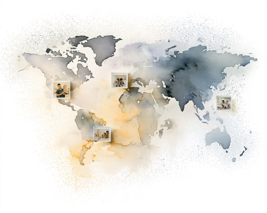 Family members connecting across the world